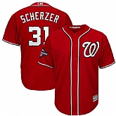 Nationals 31 Max Scherzer Red 2019 World Series Champions Cool Base Jersey Dzhi,baseball caps,new era cap wholesale,wholesale hats